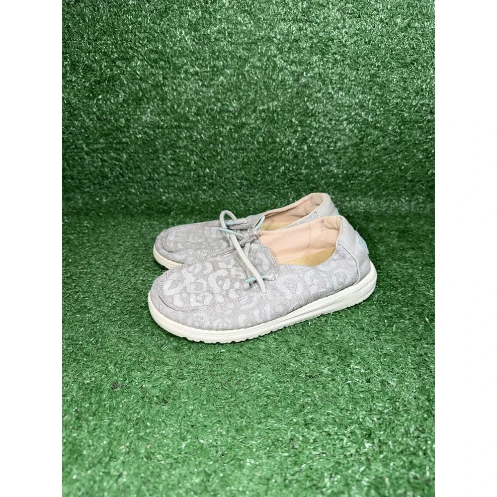 Hey Dude Wendy Toddler Size 11C Grey White‎ Walking Shoes Comfy Loafer Slip On